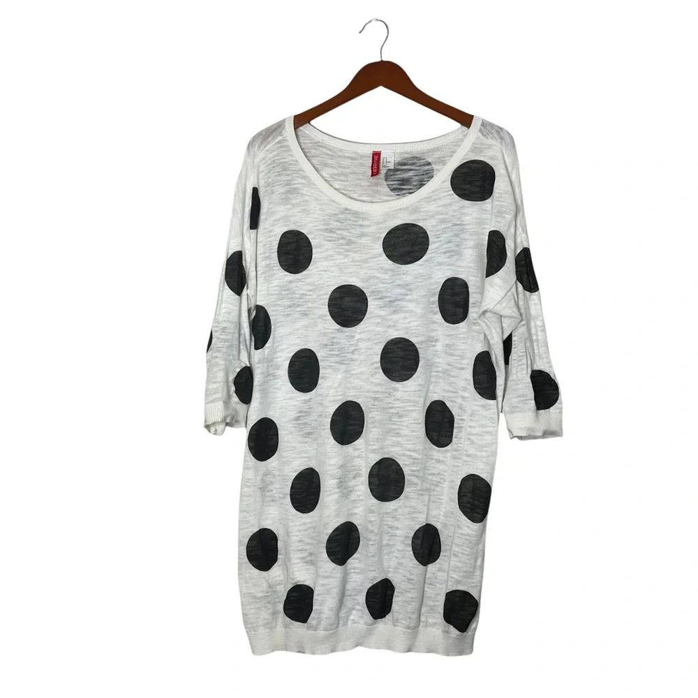 H&M Big Polka Dot Cotton Long Sweater
